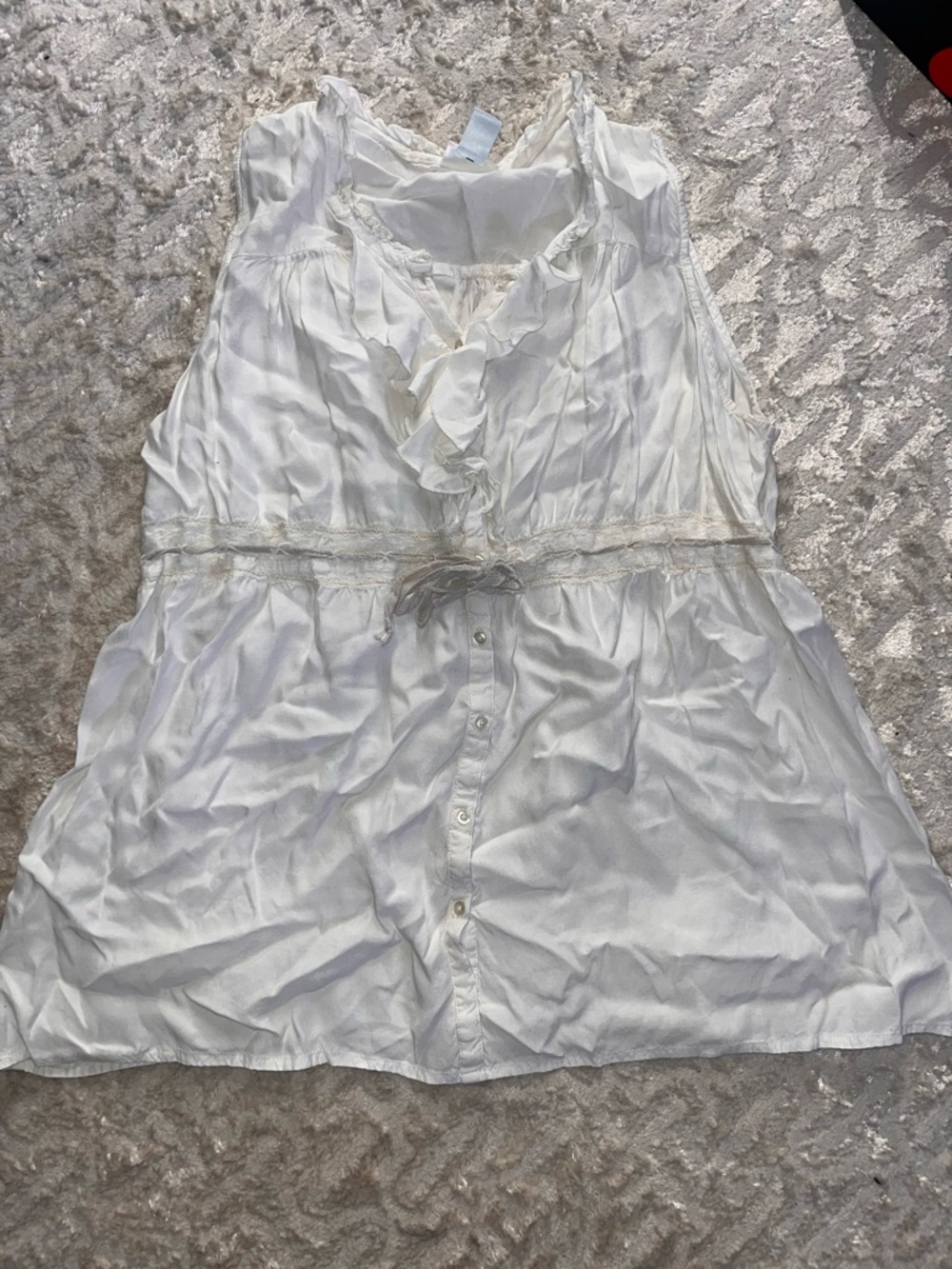 Motherhood Ivory Maternity Top with Ruffle Trim